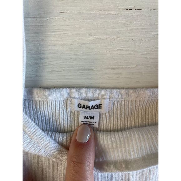 White Garage Cropped Tank Top Size Medium - Picture 2 of 6